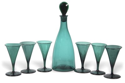 Lot 23 - A 19th Century Bristol glass decanter and...