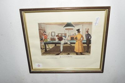 Lot 124 - After William Henry Pyne, Billiards, coloured...