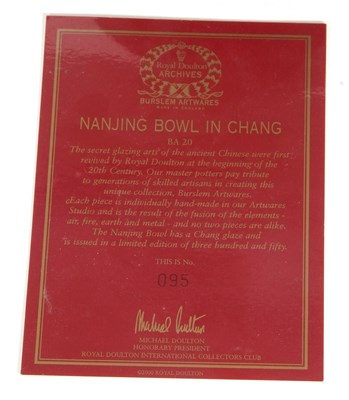 Lot 60 - A Royal Doulton archives Nanjing bowl with a...
