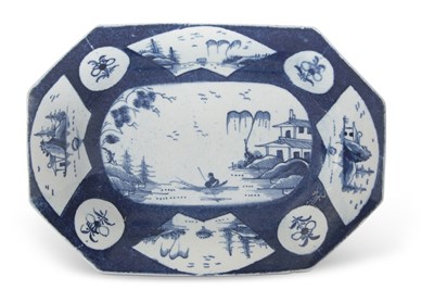 Lot 80 - Bow porcelain dish circa 1765, the powder blue...