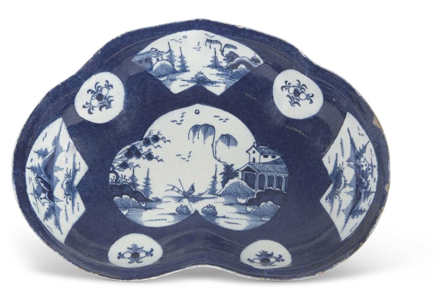 Lot 81 - A Bow Porcelain kidney shaped dish circa 1765,...