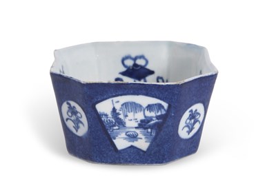 Lot 87 - An unusual Bow porcelain octagonal small...