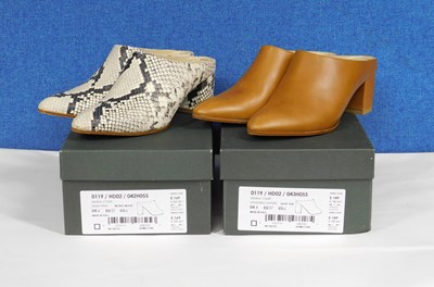Lot 263 - Two pairs of lady's heeled mules by Hobbs, to...