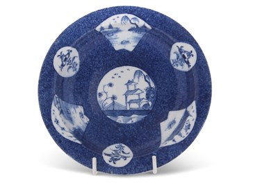 Lot 95 - A Lowestoft or Bow porcelain plate, circa 1765,...
