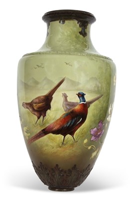 Lot 37 - A very large Art Nouveau style vase, the green...
