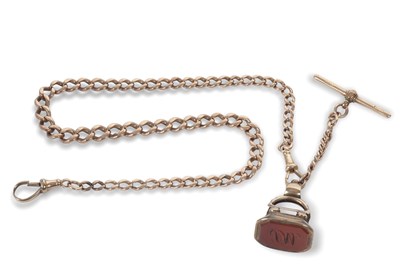 Lot 314 - A Victorian yellow metal pocket watch chain...