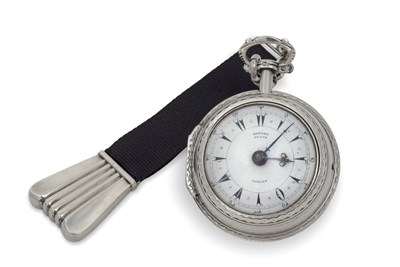 Lot 316 - A silver pair cased Verge pocket watch,...