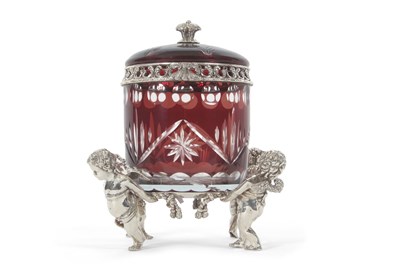 Lot 303 - A figural putti silver plated bon bonniere,...