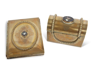 Lot 401A - A Victorian brass letterbox of casket form...