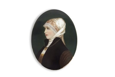Lot 66 - A KPM style 19th Century oval porcelain plaque...