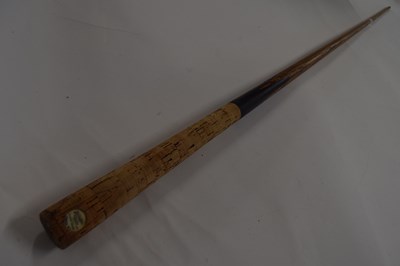 Lot 183 - Burroughes & Watts one-piece cue with cork end,...