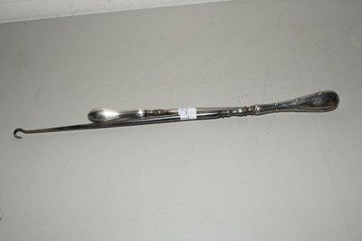 Lot 141M - TWO SILVER HANDLED BUTTON HOOKS