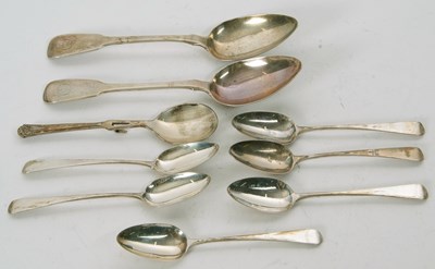 Lot 41 - Mixed Lot: A pair of George III fiddle pattern...