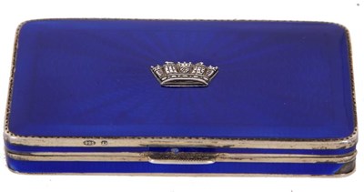 Lot 119 - A George V silver and enamel box of...