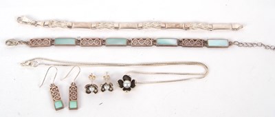 Lot 136 - A quantity of silver jewellery, to include a...