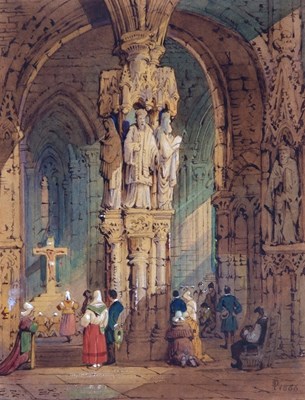 Lot 49 - Samuel Gillespie Prout (1822-1911), Cathedral...