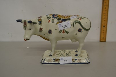 Lot 75 - A reproduction Delft model of a cow