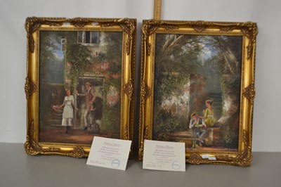 Lot 36 - Two Oils on Board, figures, framed (2)