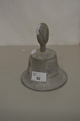 Lot 62 - An aluminium bell cast with the metal from a...