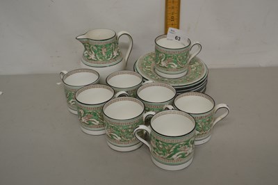 Lot 63 - Quantity of Wedgwood Green Florentine coffee...