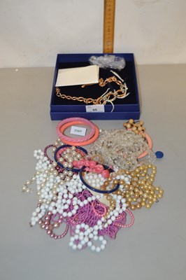 Lot 95 - Box of various necklaces, costume jewellery etc