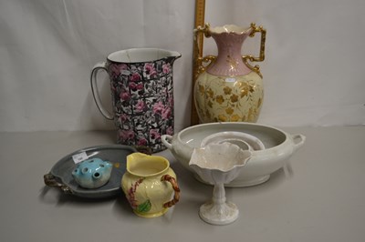 Lot 140 - Mixed Lot: Large wash jug, double handled vase...