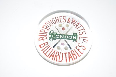 Lot 242 - Burroughes & Watts billiard tables glass...