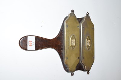 Lot 248 - Burroughes & Watts polished oak and brass...