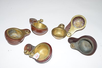Lot 251 - A collection of brass and hardwood billiard...