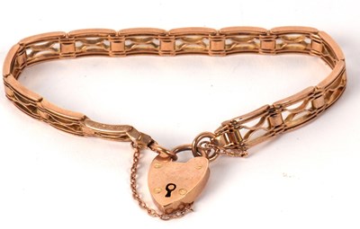Lot 99 - A fancy link gate style bracelet, indistinctly...