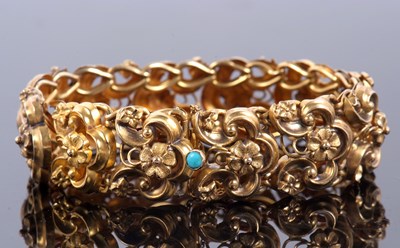 Lot 301 - A 19th century bracelet, the articulated...