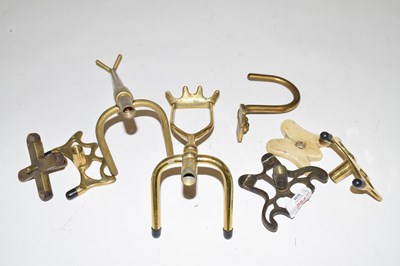 Lot 254 - Collection of various brass snooker rests of...