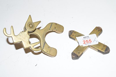 Lot 255 - Burroughes & Watts London brass cross-head cue...