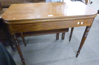 Lot 466 - A Victorian mahogany D shape tea table with...