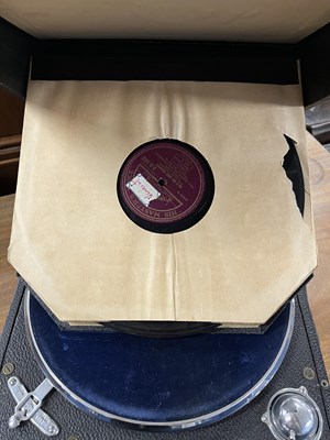 Lot 468 - A Columbia portable gramophone together with a...