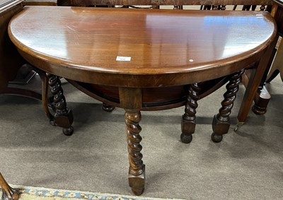 Lot 568 - A Victorian mahogany D shaped circular drop...