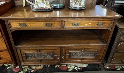 Lot 519 - A late Victorian light oak serving sideboard...