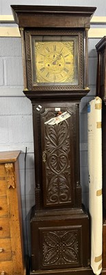 Lot 555 - Abraham Thornton - a brass square faced long...