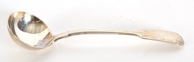 Lot 7 - A Victorian silver fiddle pattern ladle of...