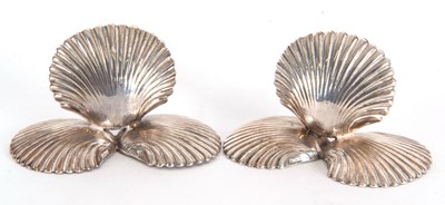 Lot 23 - A pair of late Victorian novelty clam shell...