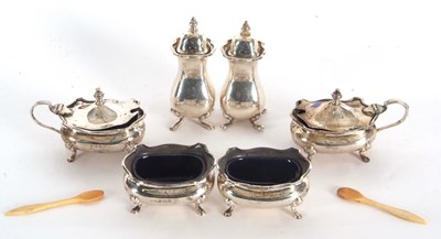Lot 26 - A George VI six piece condiment set comprising...