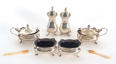 Lot 26 - A George VI six piece condiment set comprising...