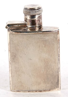 Lot 33 - A George VI small silver spirit flask, engine...