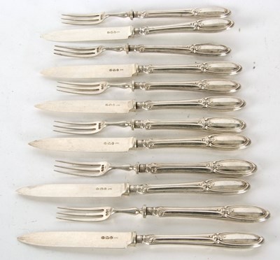 Lot 34 - A set of six Victorian silver dessert knives...