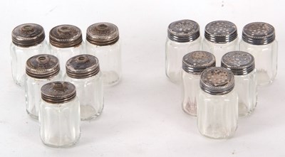 Lot 38 - A group of six pairs of miniature salt and...