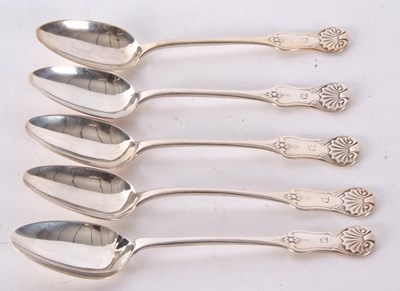 Lot 55 - Five antique Scottish silver Kings pattern...