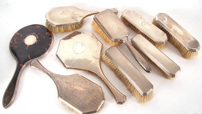 Lot 90 - Mixed Lot:  Three silver backed dressing table...