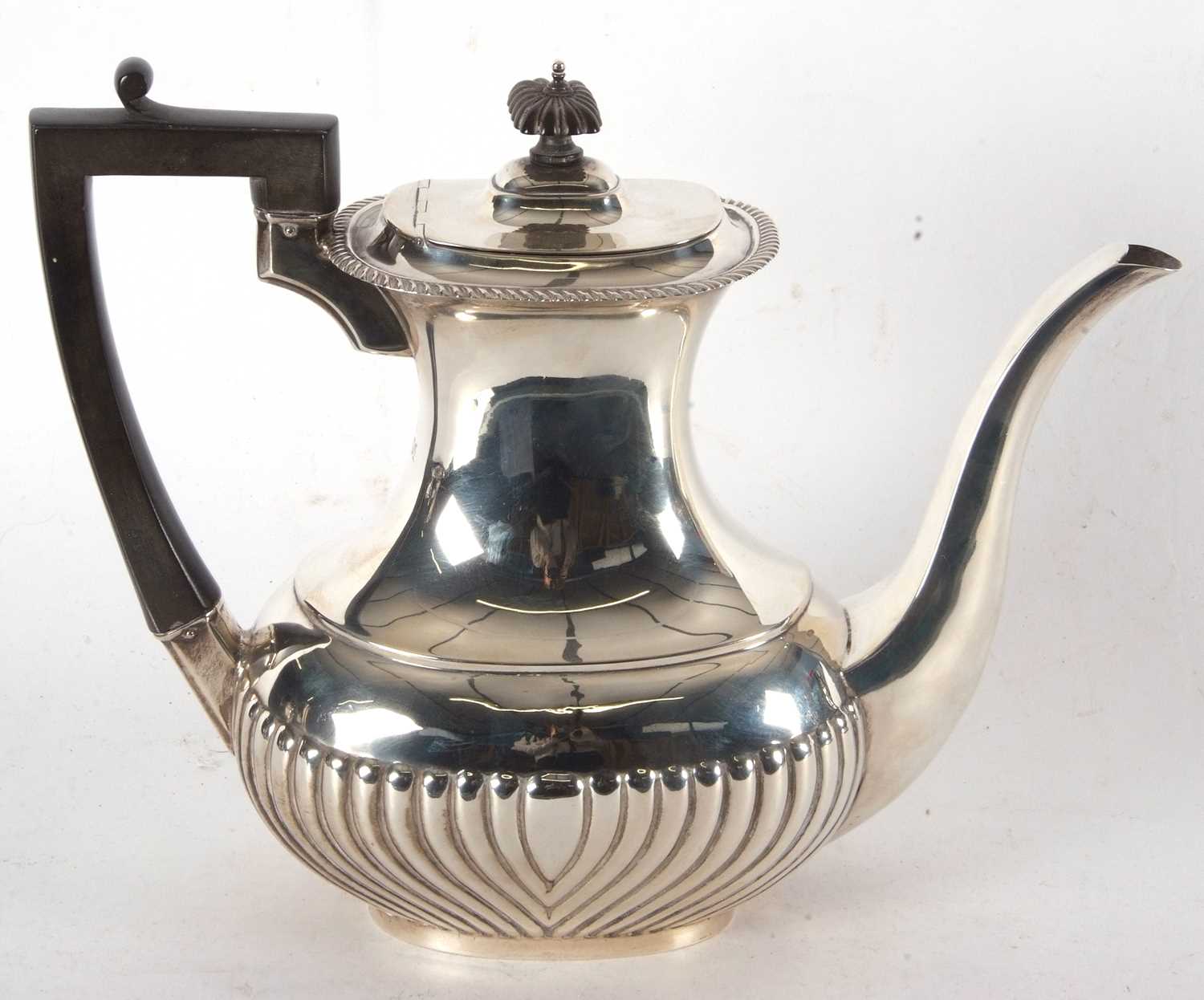 Lot 97 - A George V silver coffee pot, applied...