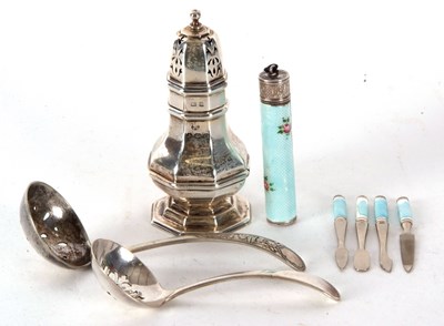 Lot 115 - Mixed Lot:  George V small octagonal silver...