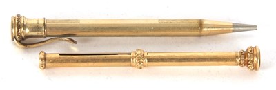 Lot 107 - S Mordan & Co yellow metal case retractable...